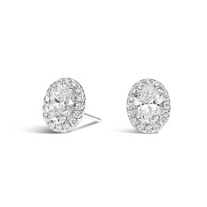 EAMTI 925 Sterling Silver Stud Earrings for Women Men 0.5CT Oval Cut Cubic Zirconia CZ Stud Earrings Hypoallergenic