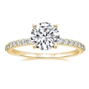 EAMTI 1.25CT 925 Sterling Silver Engagement Rings Round Cut Solitaire Cubic Zirconia CZ Wedding Promise Rings for Her Wedding Bands for Women Size 4-10